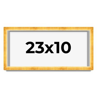 23x10 Shadow Box Frame Gold | 1.625 Inches Deep Real Wood Traditional