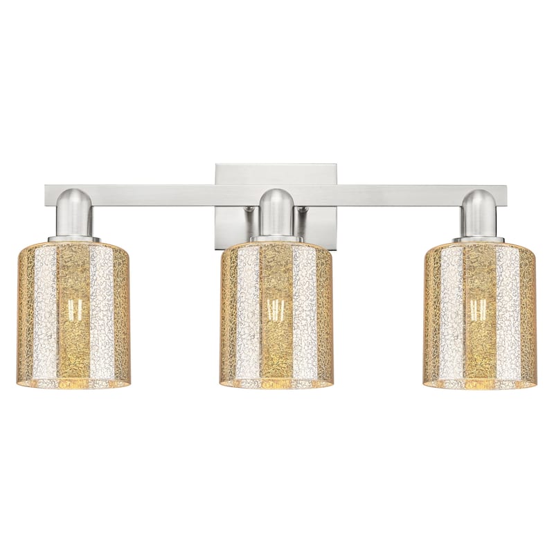 Innovations Lighting 716-3W-11-24 Cobbleskill Vanity Cobbleskill 3 - Brushed Satin Nickel / Mercury