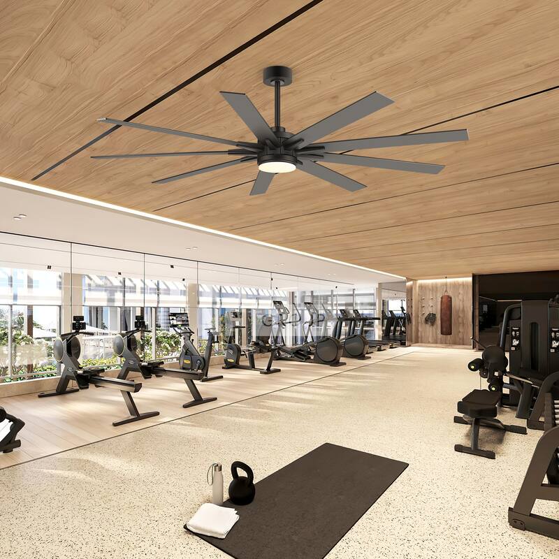 36/42/52/56/72/84-Inch Reversible 3/5/9-Blade Integrated LED Ceiling Fan with Light Remote