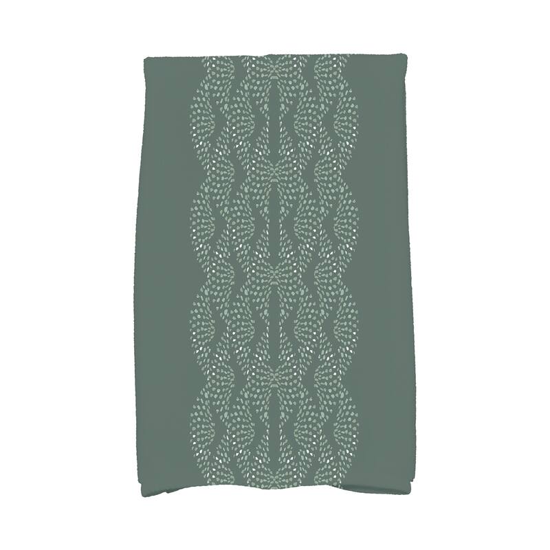 Dotted Focus 18 x 30 Inch Geometric Print Hand Towel - Green