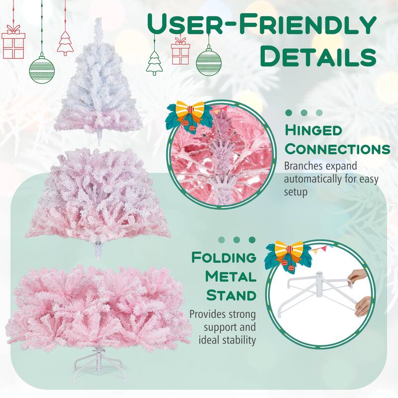 Costway 5/6/7/8 FT Artificial Christmas Tree with 456/820/1264/1774 - See Details