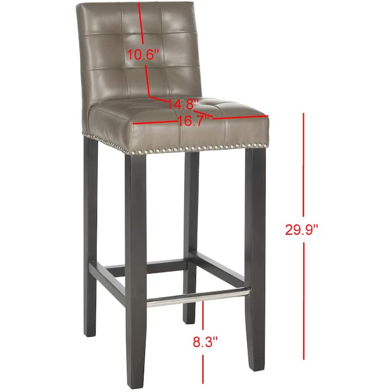 SAFAVIEH Danica Grey Bar 30-inch Stool - 16.7" x 20.1" x 40.6" - 17Wx20Dx41H