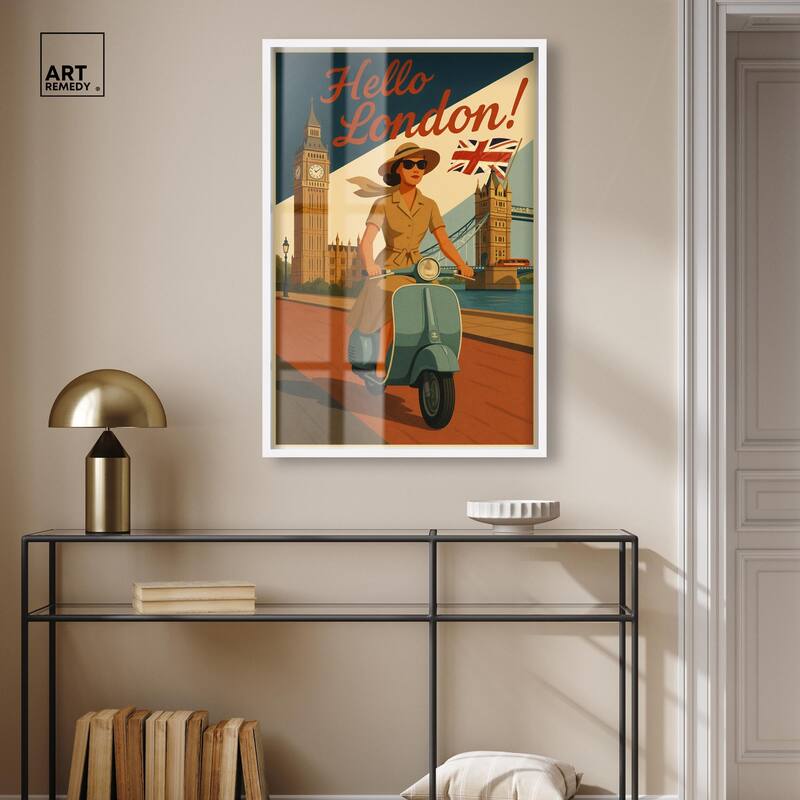 Scooter English Travel Shadowbox by Art Remedy