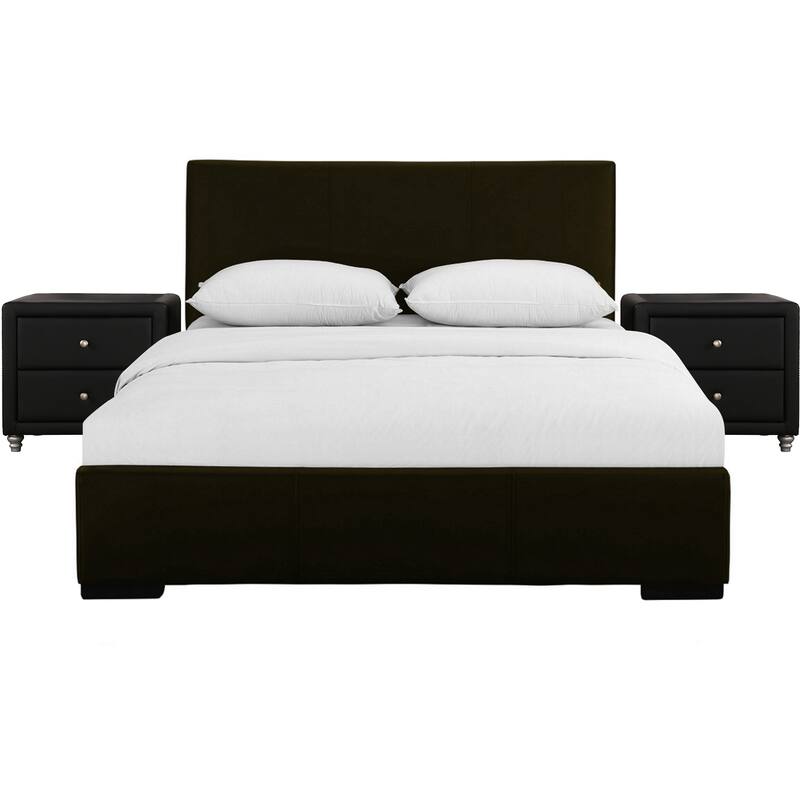 Hindes Faux Leather Upholstered Platform Bedroom Set (Multiple Colors)