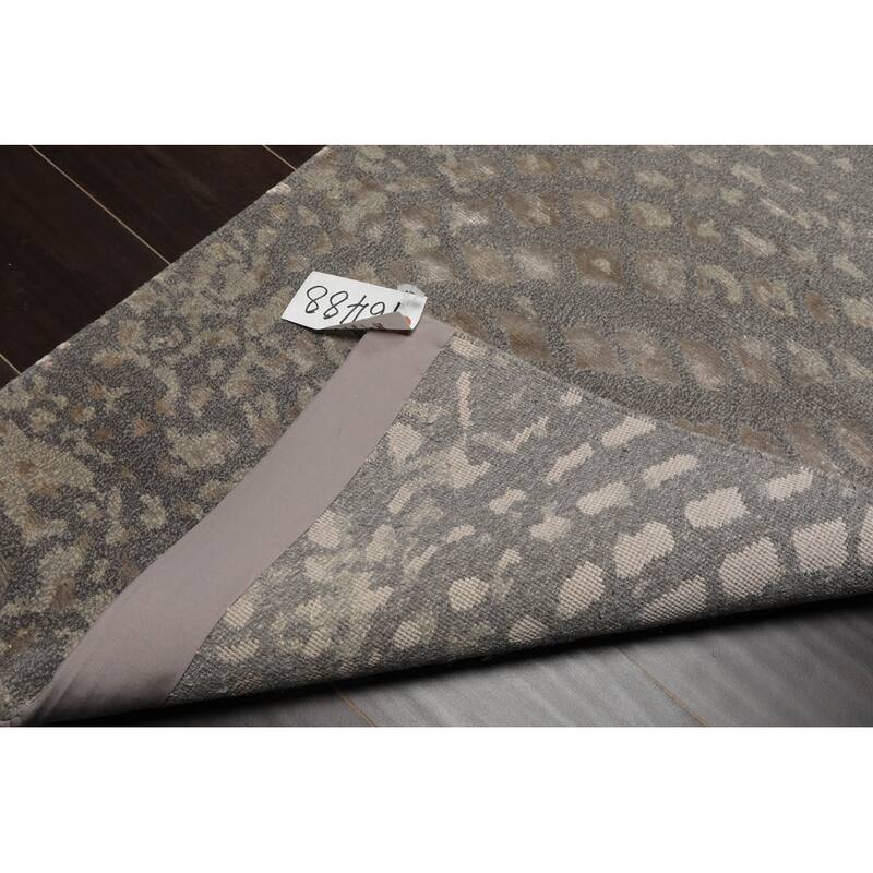 Hand Knotted Gray,Tibetan Modern & Contemporary Oriental Area Rug - 2' x 3'