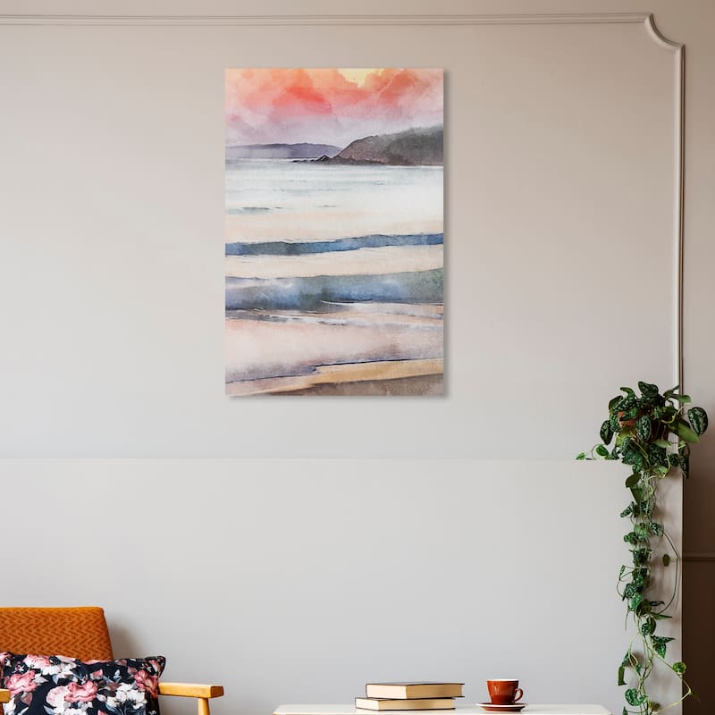 Wynwood Studio Canvas Nautical and Coastal Amber Sky Beach Green and Nautical & Coastal Wall Art Canvas Print - 30 x 20