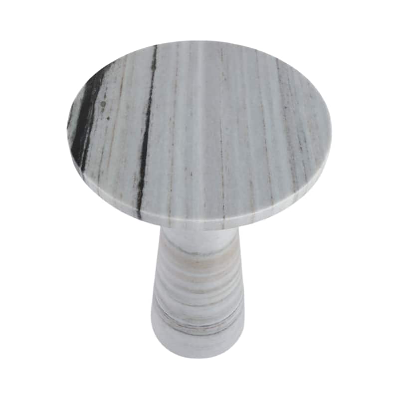 Marble Accent Table with Sleek Tapered Base Modern Minimalist Design