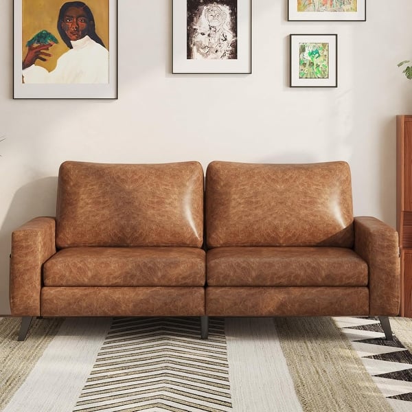 slide 2 of 44, AECOJOY 79" Faux Leather Couch for Living Room, Loveseat Small Sofa, Indoor Modern Sofa for Apartment Office