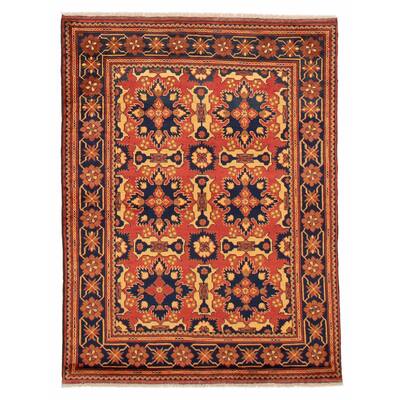 ECARPETGALLERY Hand-knotted Kargahi Red Wool Rug - 5'1 x 6'7