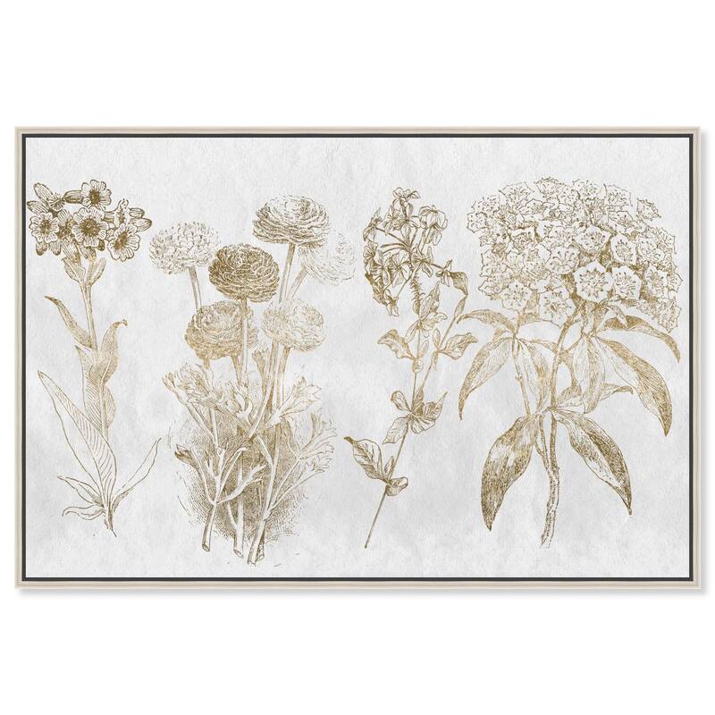 Floral Selection Quad Canvas by Art Remedy - 54" x 36" - Silver