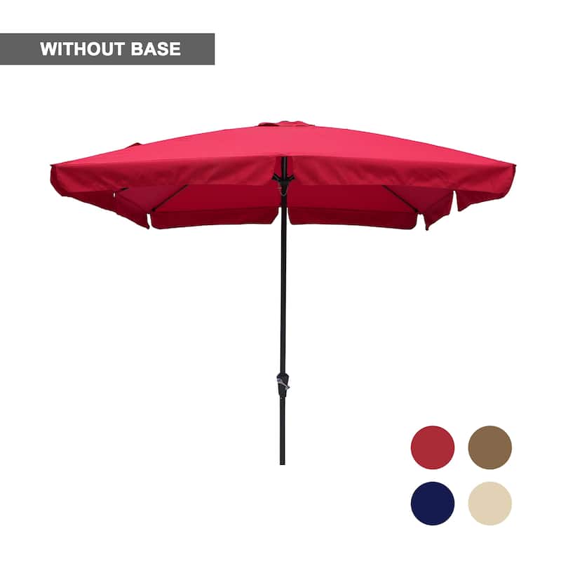 Clihome 10' x 8' Patio Square Market Umbrella with Skirted Canopy - Red-Without Base