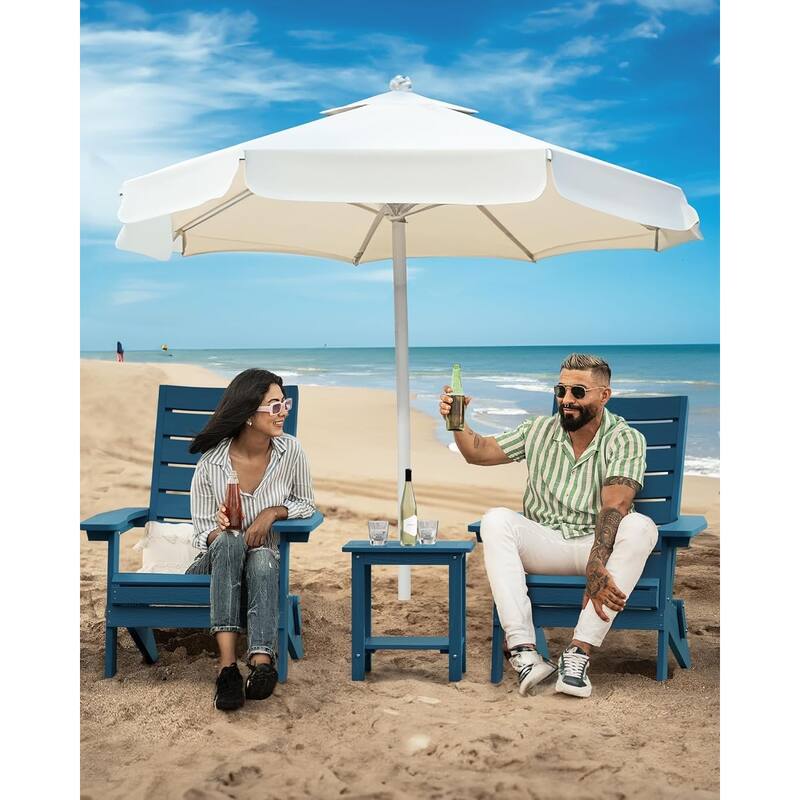 WINSOON HIPS Folding Adirondack Chairs with Arc Back & Cup Holder Set Of 4
