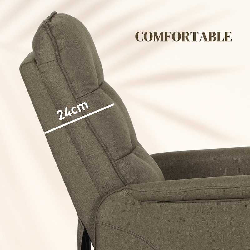 Power Lift Linen Fabric Recliner Chair with Remote Control and Electric Reclining Seat with Footrest