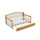 preview thumbnail 6 of 7, White+Walnut Twin Size Daybed with Trundle & Bookcase Headboard