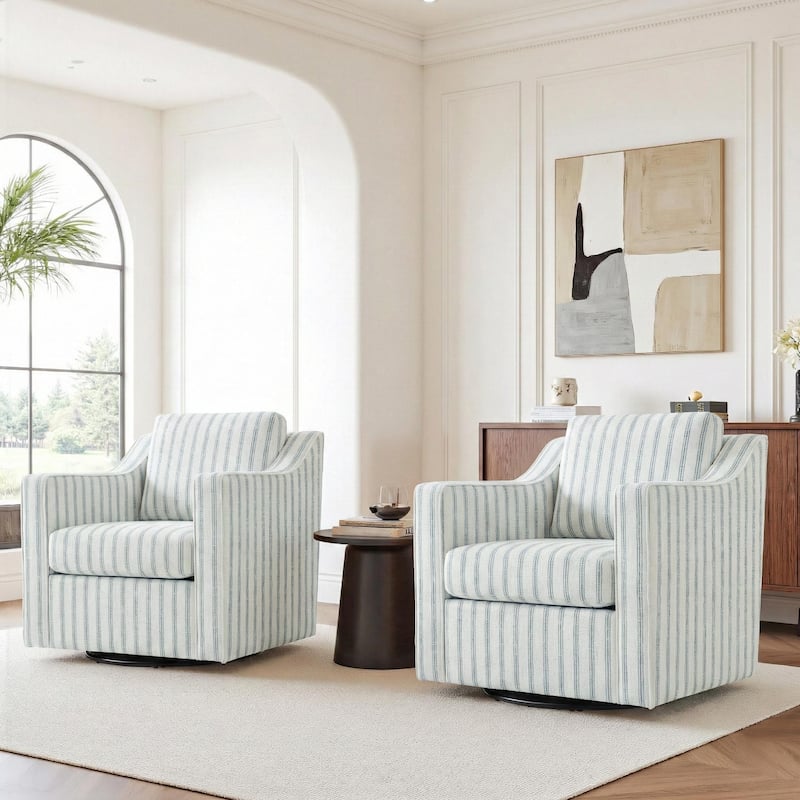 Modern Swivel Upholstered Armchair Accent chair Set of 2