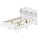 preview thumbnail 6 of 7, Cute Kids Platform Full Bed with House-Shaped Headboard, White