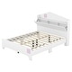preview thumbnail 19 of 20, Wooden Full Size House Bed with Storage Headboard ,Kids Bed with Storage Shelf,Grey