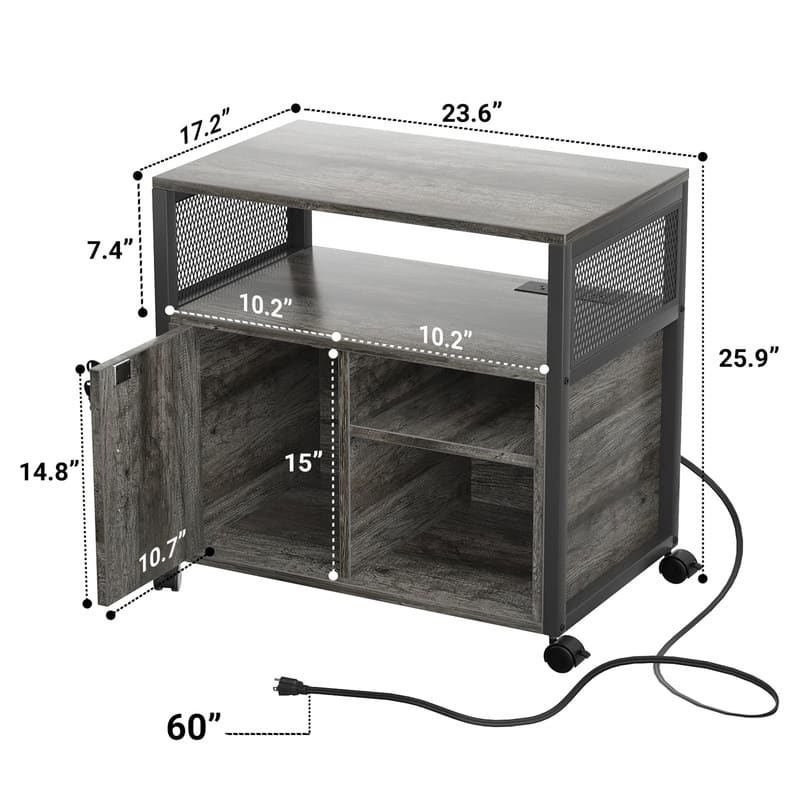 Locking Office Filing Cabinets - 23.6"D x 17.2"W x 26"H