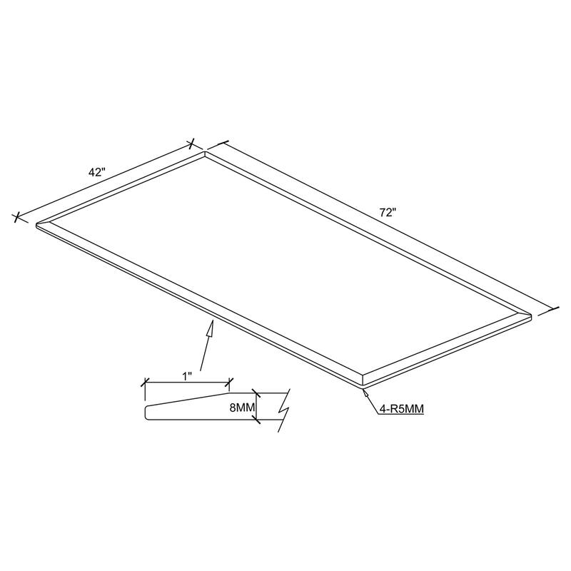 Rectangular Casual Clear Tempered Glass Top