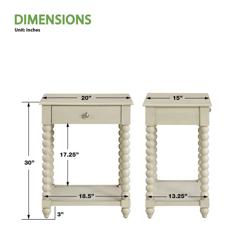 Elise Side Table in Black Finish