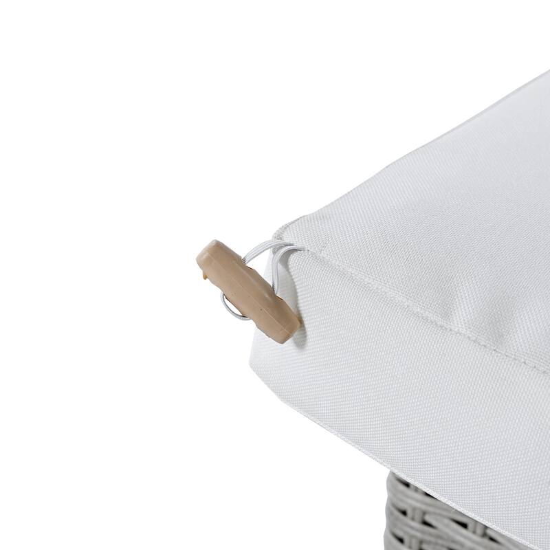 5-Piece Outdoor Patio Rattan Sofa Set - L-Shaped PE Wicker Sectional with 2 Extendable Side Tables, Dining Table