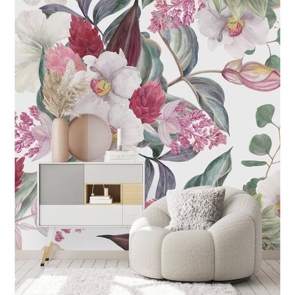 Light Color Flowers Wallpaper Peel and Stick and Prepasted - Bed Bath ...