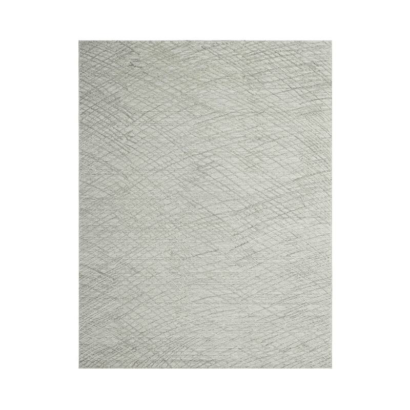 Hand Knotted Textured Gray Tibetan 100% Wool Modern Oriental Area Rug - 8' 1'' x 10'