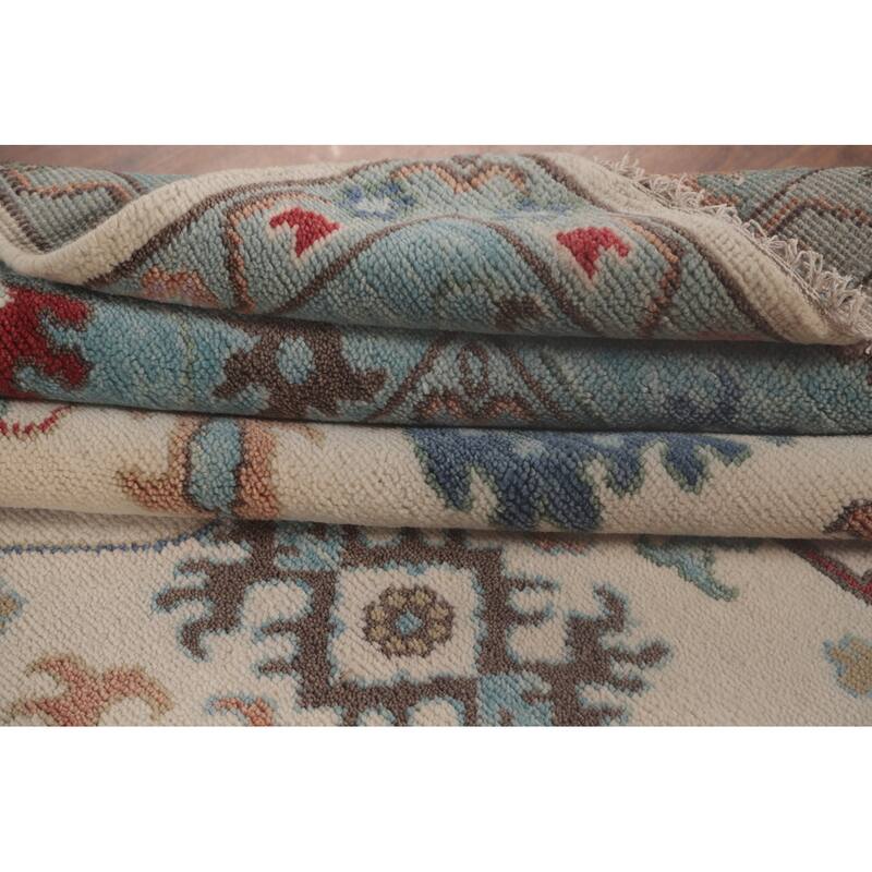 Floral Oushak Area Rug Hand-Knotted Wool Carpet - 8'0"x 9'8"
