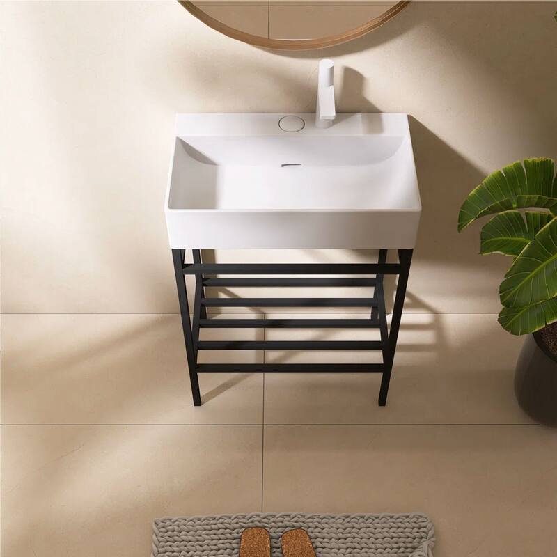 24" Freestanding Bathroom Vanity with Ceramic Sink - 23.62'' x13.98'' x 33.46''