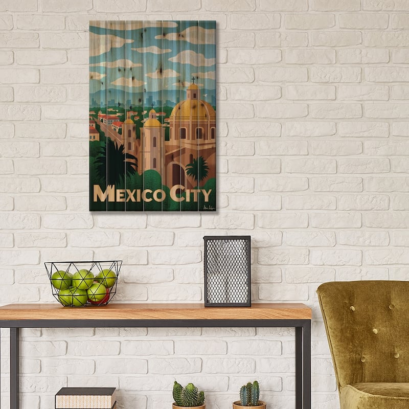 Mexico City Print On Wood by IdeaStorm Studios - Multi-Color