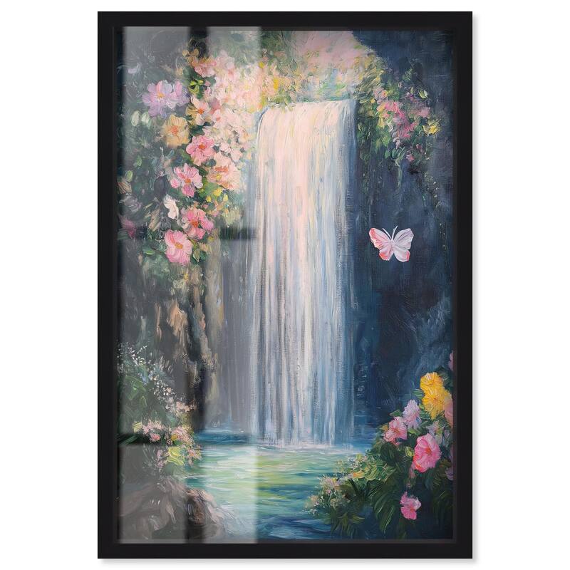 Hidden Falls I Shadowbox by Art Remedy - Black - 24" x 36"