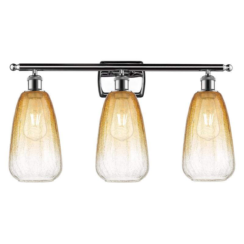 Innovations Lighting Endless Possibilities Ballston - Brookhaven Almond - 3 Light 26" Bath Vanity Light - Polished Chrome/Amber