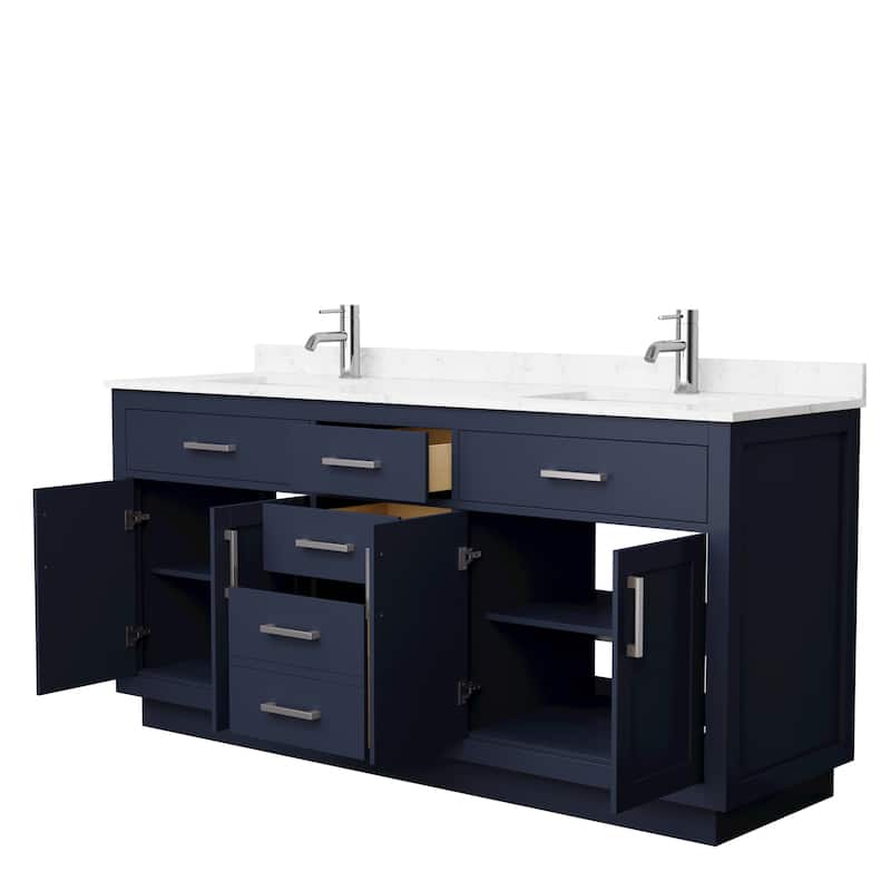 Beckett TK 72-inch Double Vanity, Cultured Marble Top