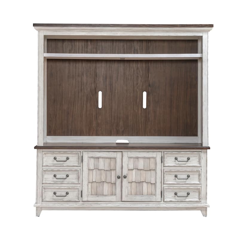 River Place Riverstone White & Tobacco Entertainment TV Console Various Sizes