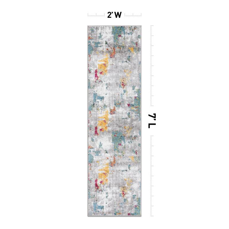 Contemporary Vibrant Abstract Design Area Rug