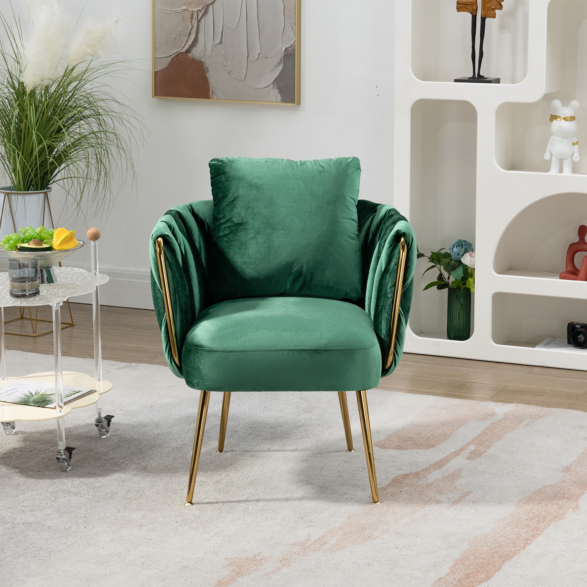 Green velvet on sale reading chair