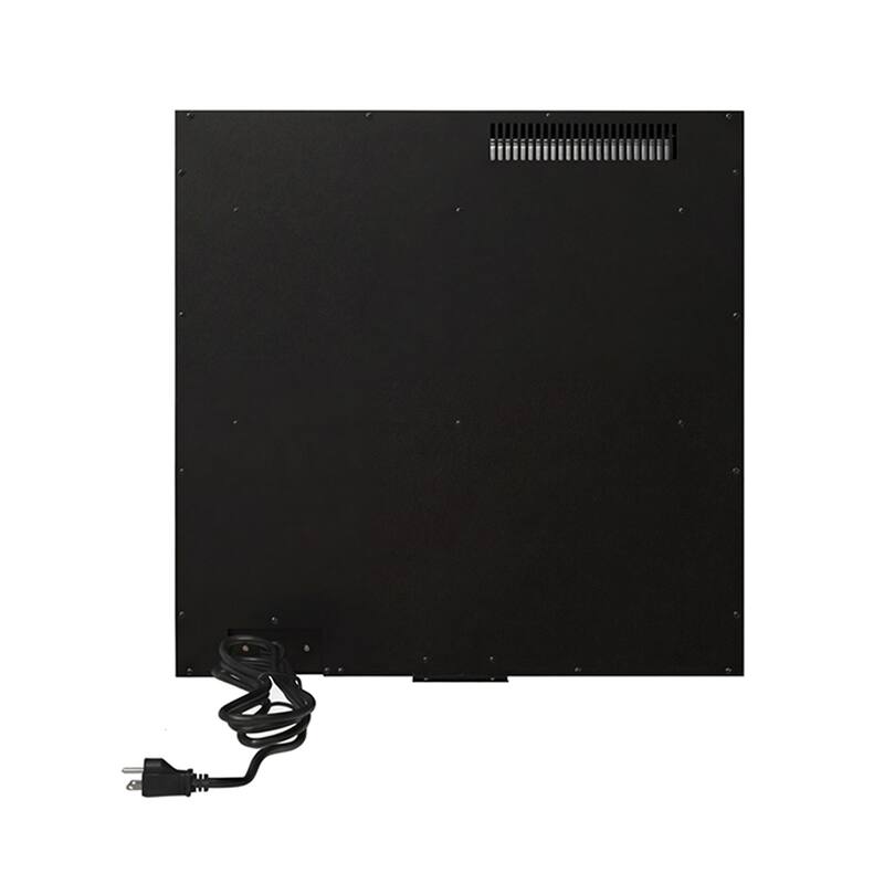Black Electric Fireplace Insert, 1500W 110V Heater with 12-Color Flame, 5-Level Brightness, High/Low Heat Settings