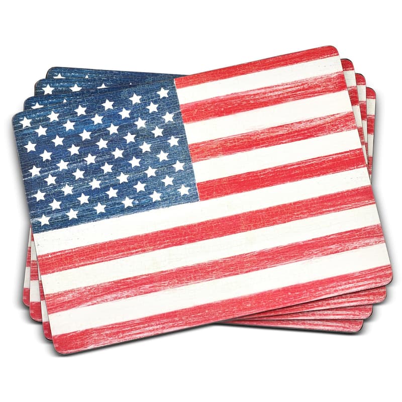 Pimpernel Set of 4 Flag Placemats - 15.7" x 11.7" each - American