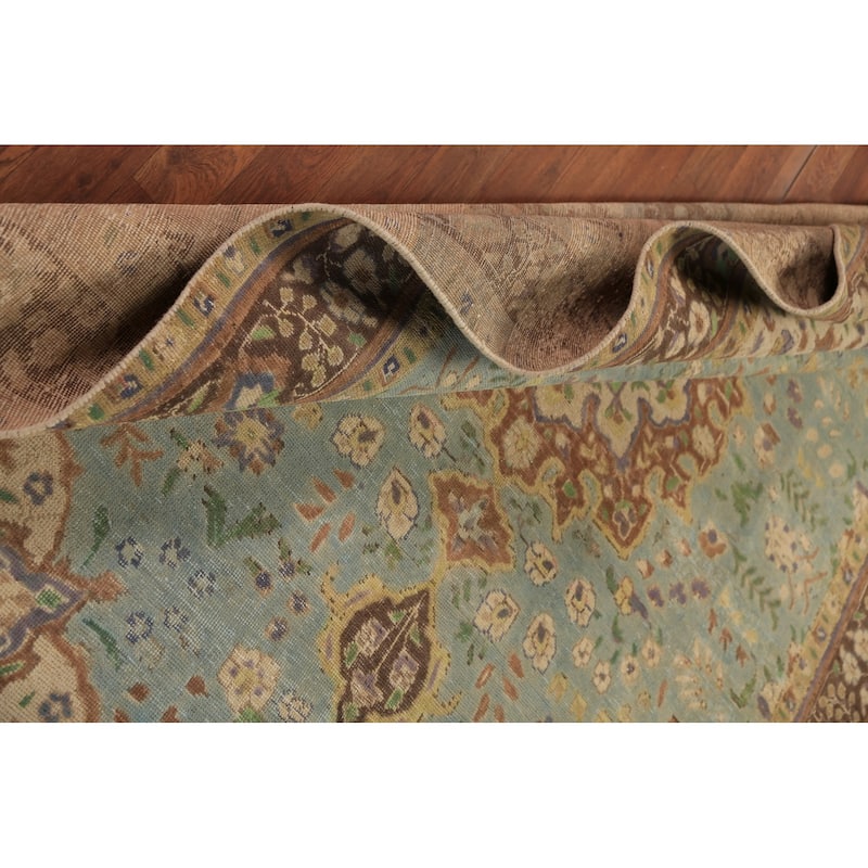 Traditional Tabriz Persian Area Rug Hand-Knotted Floral Wool Carpet - 6'4"x 9'4"