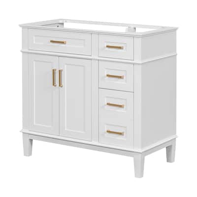 36-Inch Bathroom Vanity Cabinet with Soft-Close Doors, Ample Storage, and Flip-Out Drawer(Sink not included)