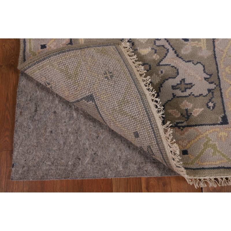 Transitional Oushak Oriental Runner Rug Hand-Knotted Wool Carpet - 2'7" x 9'9"