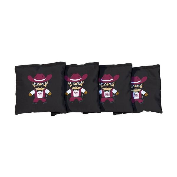 slide 2 of 3, New Mexico State Aggies Tokyodachi Black Cornhole Bags All-Weather Resin Filled