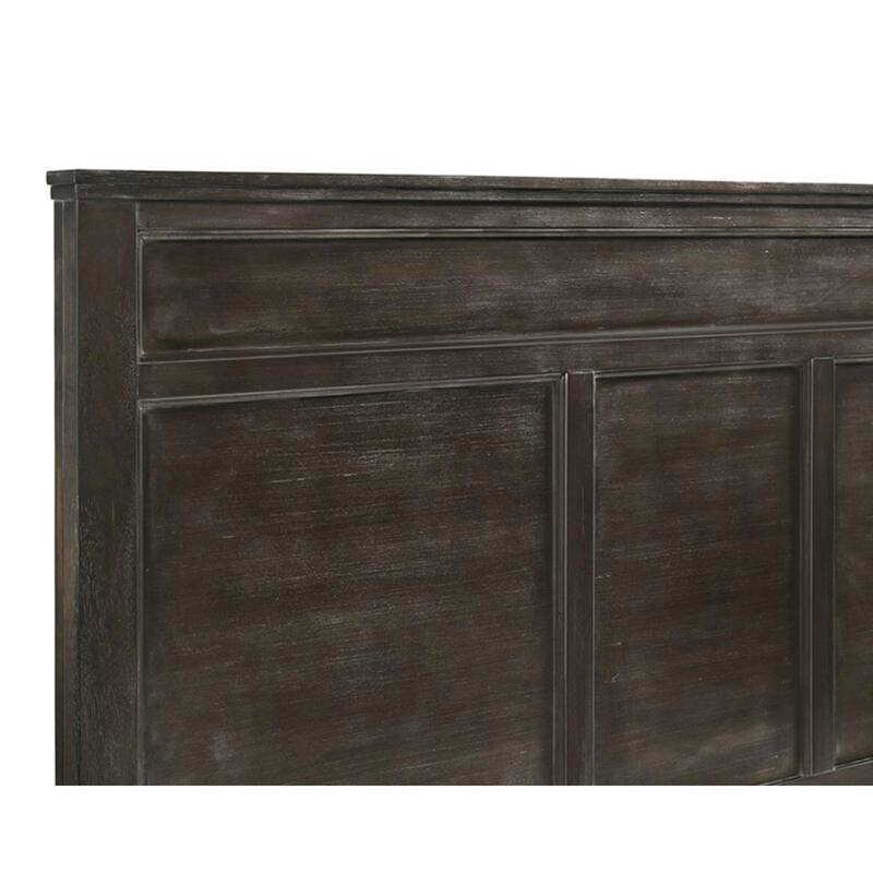 Aver King Size Bed, Transitional Carved Panel Design, Nutmeg Brown Wood