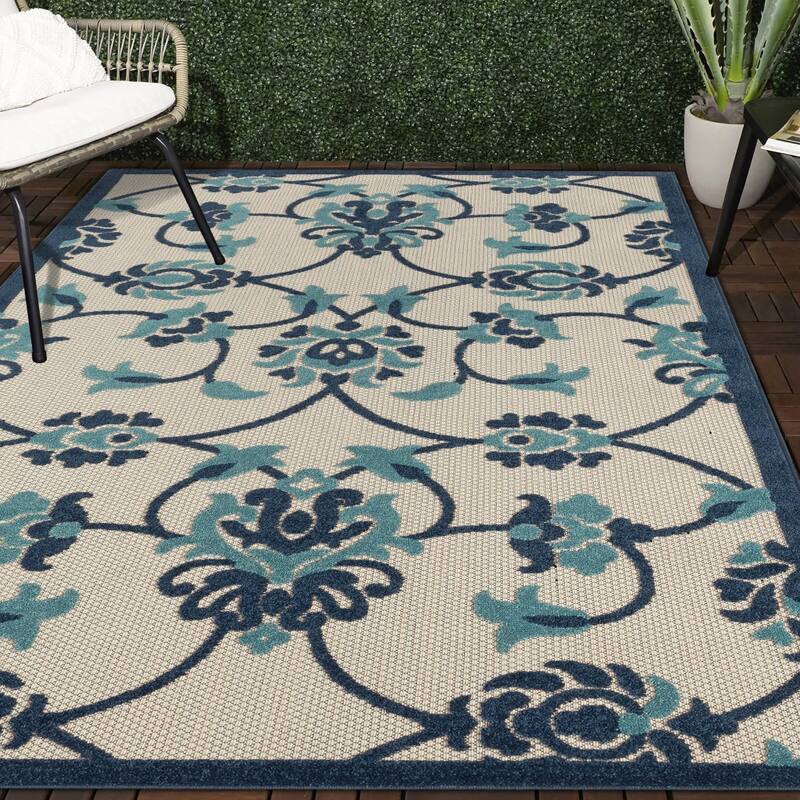 Altosi Botanic Elegance Weather Resistant Timeless Grace Outdoor Rug