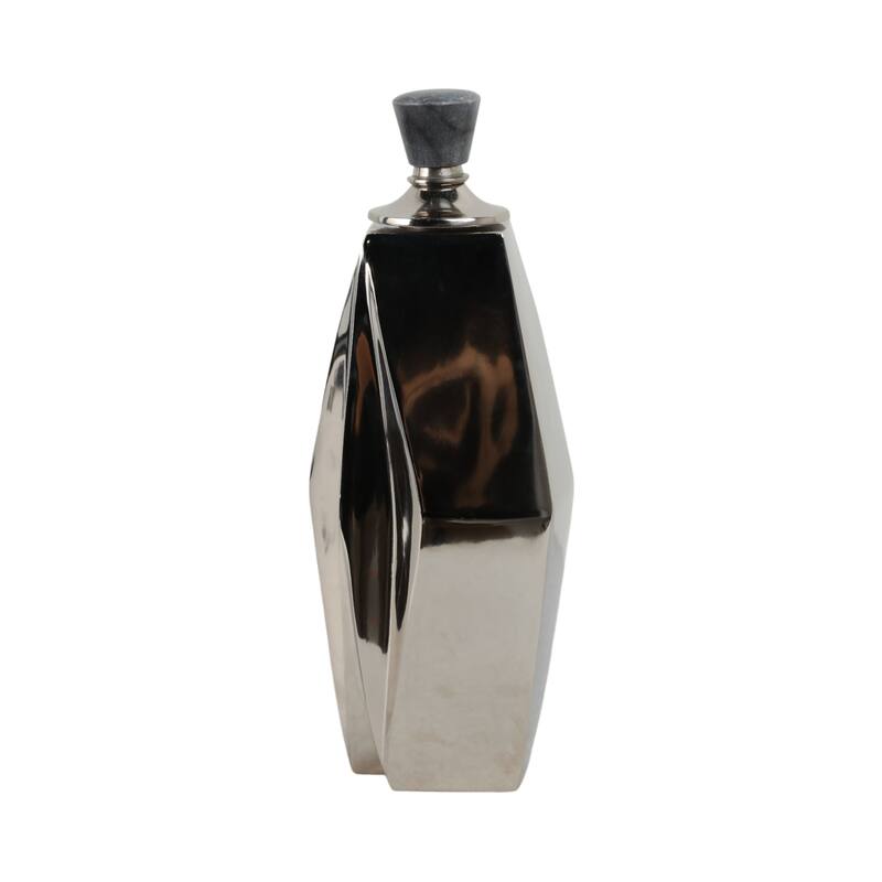 Aluminum Marble Vase Geometric Sculptural Bold Angular Design Interior