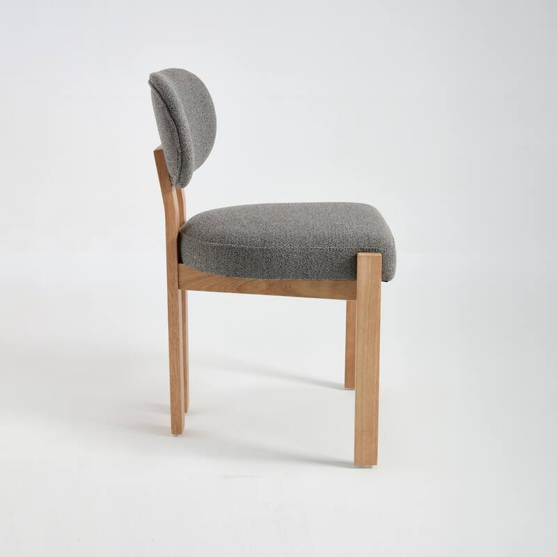 Modern Upholstered Rubberwood Dining Chairs (Set of 2)