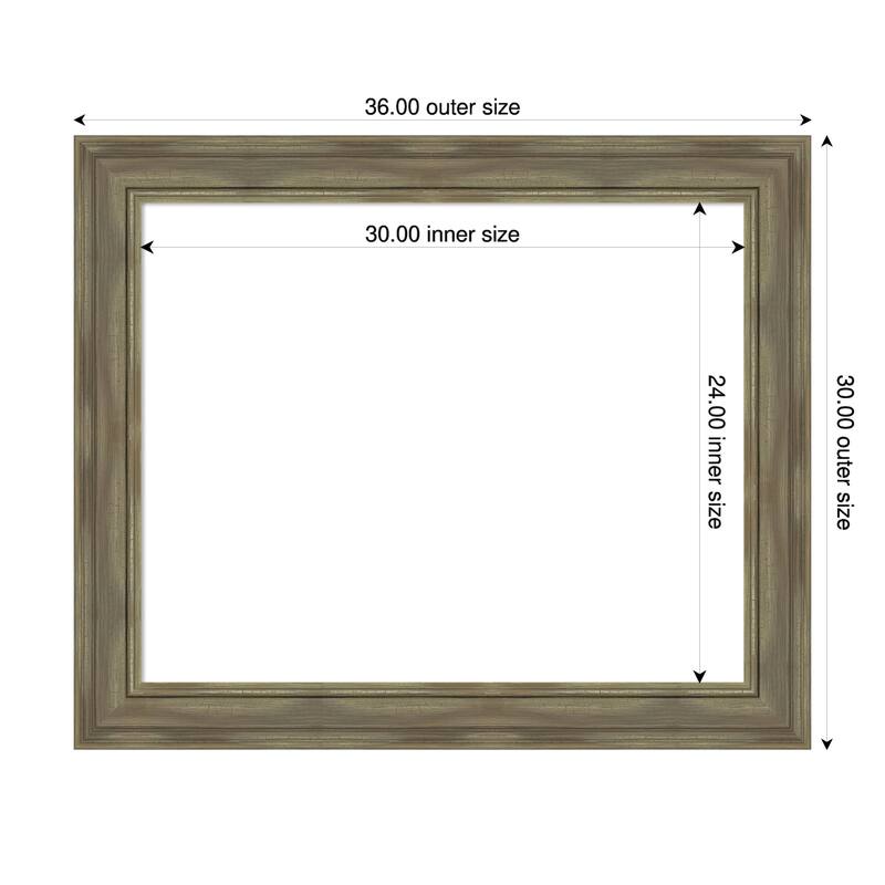 Amanti Art Alexandria Greywash Framed Dry Erase Magnetic Board - 36 x 30 in - Alexandria Greywash