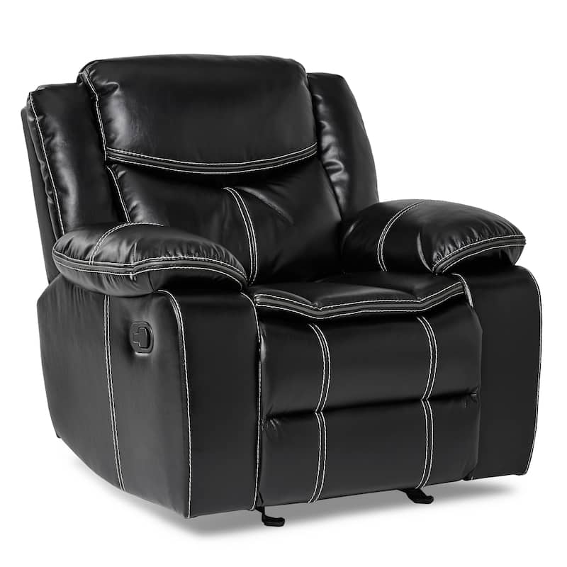 Ember Glider Reclining Chair - Black (Faux Leather)