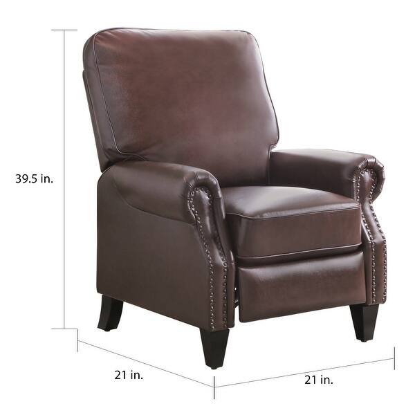 Shop Abbyson Carla Bonded Leather Pushback Recliner On Sale