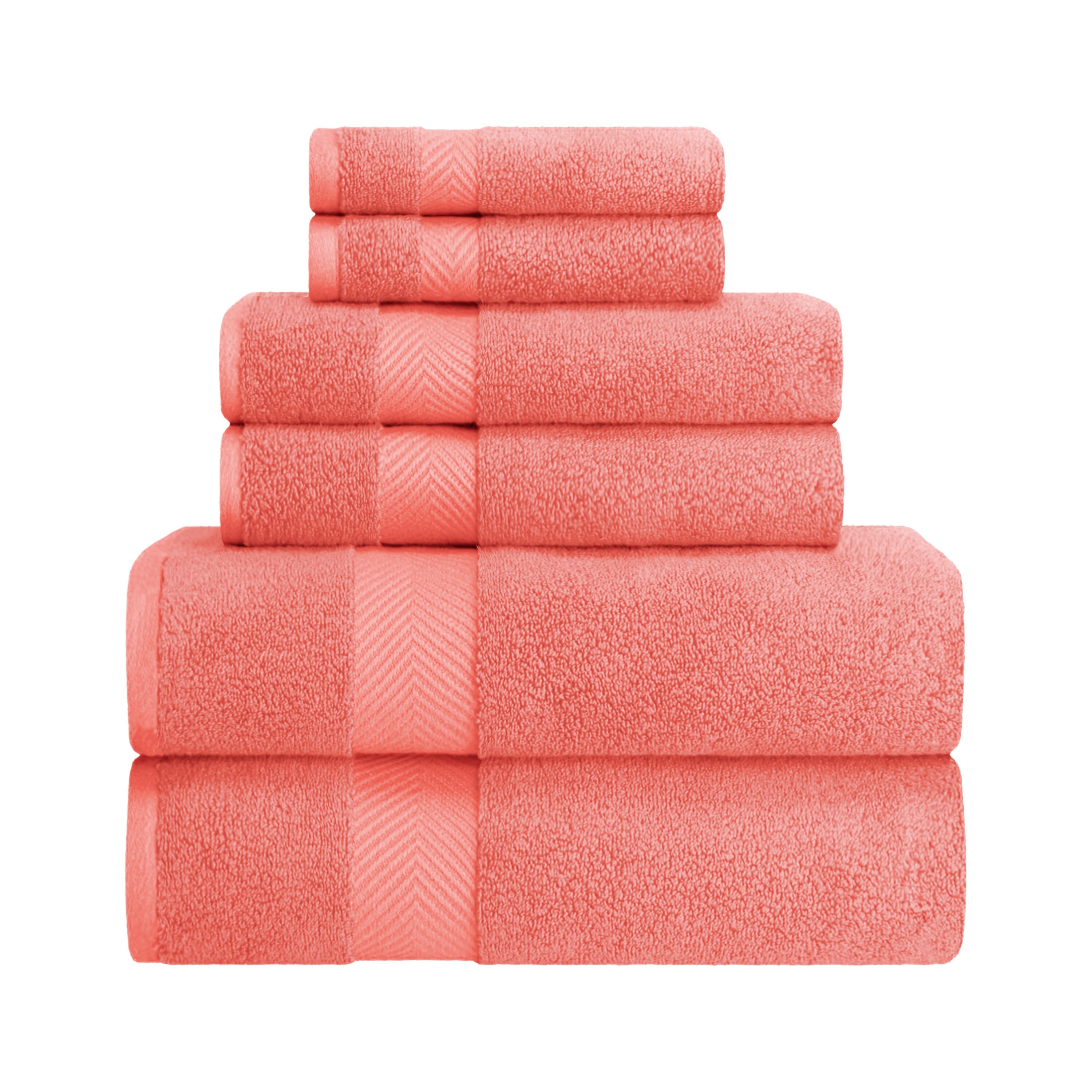Superior Soft and Absorbent Zero Twist Cotton 6 piece Towel Set